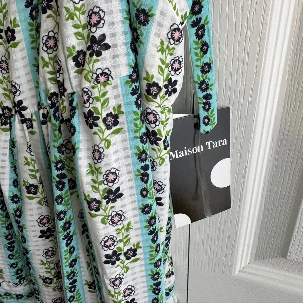 Maison Tara floral lined midi dress size 6 - Picture 5 of 10